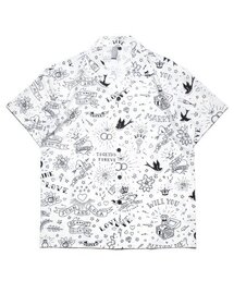 ROCKPSYCHO（ロックサイコ）の「タトゥー半袖シャツ-ホワイト（シャツ/ブラウス）」