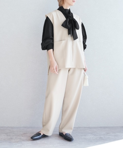 reca(レカ)の「ボウタイ付きギャザーブラウス(シャツ/ブラウス・レディース・ブルー/ブラック/ホワイト・FREE)」の14枚目の写真