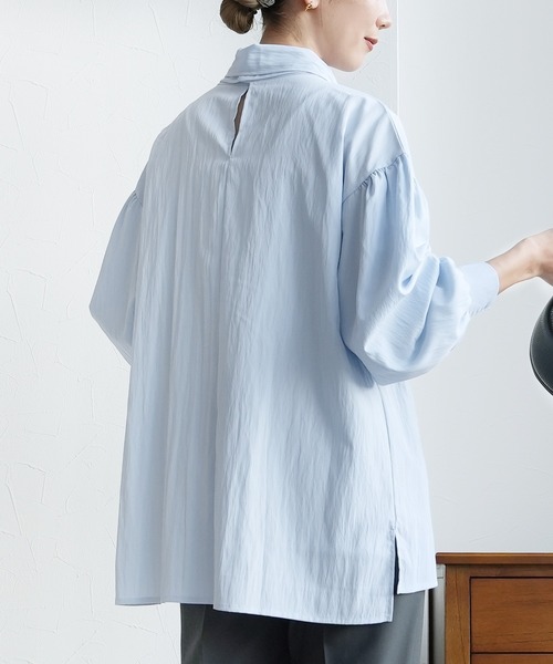 reca(レカ)の「ボウタイ付きギャザーブラウス(シャツ/ブラウス・レディース・ブルー/ブラック/ホワイト・FREE)」の19枚目の写真