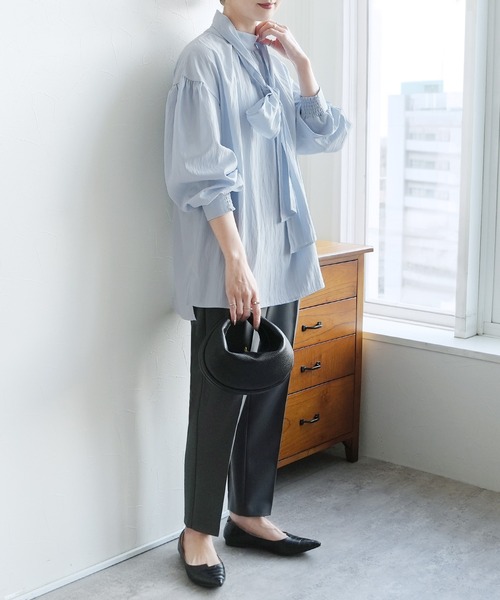 reca(レカ)の「ボウタイ付きギャザーブラウス(シャツ/ブラウス・レディース・ブルー/ブラック/ホワイト・FREE)」の20枚目の写真