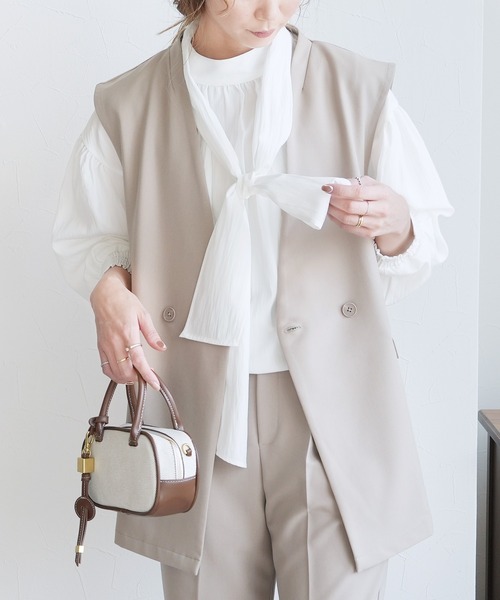 reca(レカ)の「ボウタイ付きギャザーブラウス(シャツ/ブラウス・レディース・ブルー/ブラック/ホワイト・FREE)」の8枚目の写真