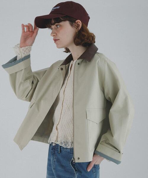 URBAN RESEARCH Sonny Label（アーバンリサーチサニーレーベル）の「異素材衿ショートジャケット（その他アウター・レディース・ホワイト系その他/ベージュ・FREE）」の2枚目の写真