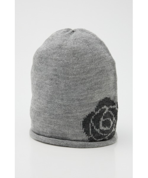LAGUA GEM(ラグアジェム)の「ROSE JACQUARD ビーニー(ニットキャップ/ビーニー・レディース・ブラック/グレー・FREE)」の6枚目の写真