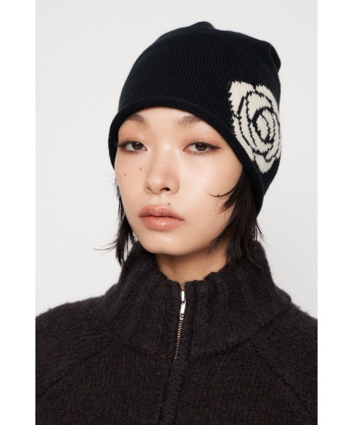 LAGUA GEM(ラグアジェム)の「ROSE JACQUARD ビーニー(ニットキャップ/ビーニー・レディース・ブラック/グレー・FREE)」の19枚目の写真