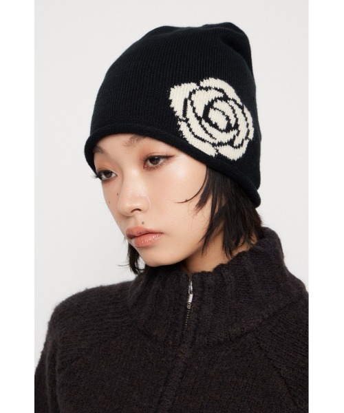 LAGUA GEM(ラグアジェム)の「ROSE JACQUARD ビーニー(ニットキャップ/ビーニー・レディース・ブラック/グレー・FREE)」の20枚目の写真