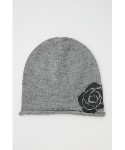 LAGUA GEM(ラグアジェム)の「ROSE JACQUARD ビーニー(ニットキャップ/ビーニー・レディース・ブラック/グレー・FREE)」の3枚目の写真