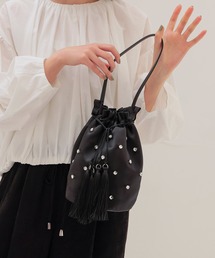 TSURU by Mariko Oikawa | TSURU by Mariko Oikawa / Spaniel(ビジュー付き巾着バッグ WB-1269790)(ハンドバッグ)