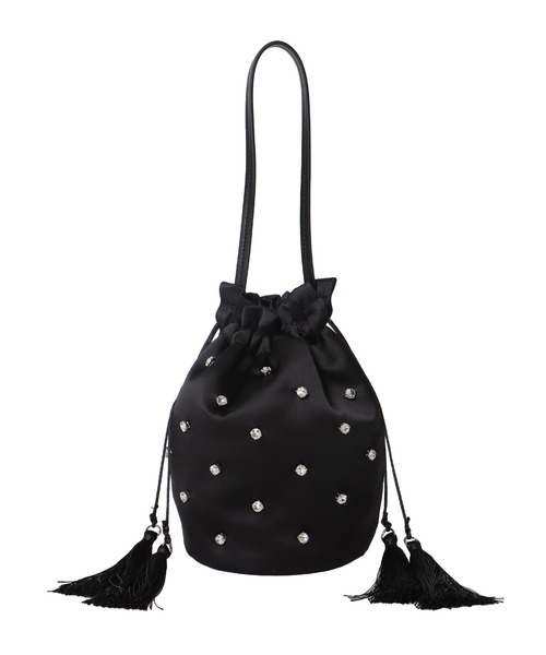 TSURU by Mariko Oikawa(ツルバイマリコオイカワ)の「TSURU by Mariko Oikawa / Spaniel(ビジュー付き巾着バッグ WB-1269790)(ハンドバッグ・レディース・ブラック・FREE)」の4枚目の写真