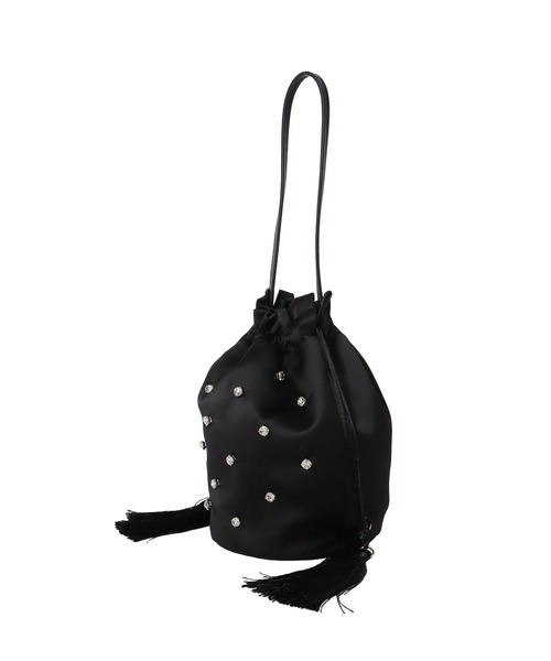 TSURU by Mariko Oikawa(ツルバイマリコオイカワ)の「TSURU by Mariko Oikawa / Spaniel(ビジュー付き巾着バッグ WB-1269790)(ハンドバッグ・レディース・ブラック・FREE)」の5枚目の写真