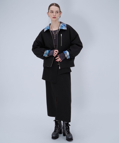 HARE（ハレ）の「KANAGチャイナナロースカート(HARE)（スカート・レディース・ブラック/ボルドー・FREE）」の3枚目の写真