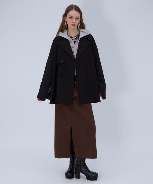 HARE（ハレ）の「KANAGチャイナナロースカート(HARE)（スカート・レディース・ブラック/ボルドー・FREE）」の5枚目の写真