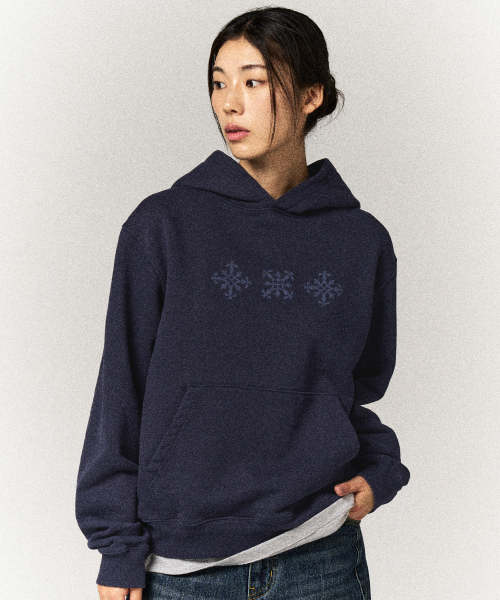 SLOWACID（スローアシッド）の「ブリーチドシンボルフードパーカー[ネイビー]（パーカー・レディース・その他・SMALL/MEDIUM/LARGE/X-LARGE）」の3枚目の写真