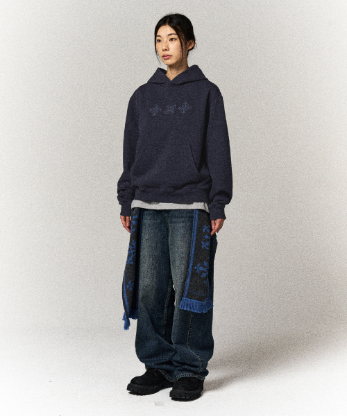 SLOWACID（スローアシッド）の「ブリーチドシンボルフードパーカー[ネイビー]（パーカー・レディース・その他・SMALL/MEDIUM/LARGE/X-LARGE）」の4枚目の写真