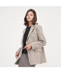 Single Button Tailored Jacket_Beige
