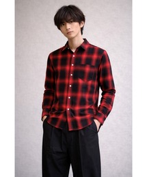 【Blss】【Bling Leads】バックプリント　チェック柄シャツ