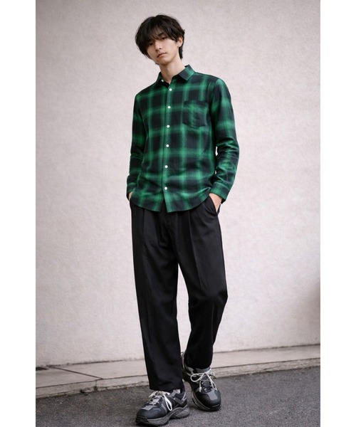 Bling Leads(ブリングリーズ)の「【Blss】【Bling Leads】バックプリント チェック柄シャツ(シャツ/ブラウス・メンズ・ブラック/レッド/ブルー/グリーン・FREE)」の3枚目の写真