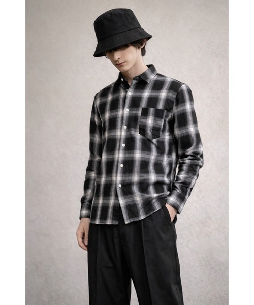 Bling Leads(ブリングリーズ)の「【Blss】【Bling Leads】バックプリント チェック柄シャツ(シャツ/ブラウス・メンズ・ブラック/レッド/ブルー/グリーン・FREE)」の5枚目の写真