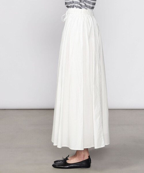 Bshop（ビショップ）の「INDIA INDUSTRY | コットンポプリン ギャザースカート WOMEN（スカート・レディース・オフホワイト/ピンク系その他/ブラック・1）」の12枚目の写真