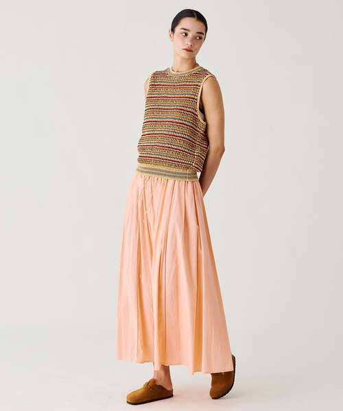 Bshop（ビショップ）の「INDIA INDUSTRY | コットンポプリン ギャザースカート WOMEN（スカート・レディース・オフホワイト/ピンク系その他/ブラック・1）」の21枚目の写真