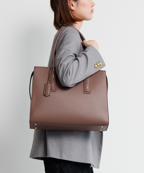 Jewelna Rose(ジュエルナローズ)の「メルジュール トートバッグ 13.3インチPC収納 65602(トートバッグ・レディース・ブラウン/グレイッシュベージュ/ブラック・FREE)」の2枚目の写真
