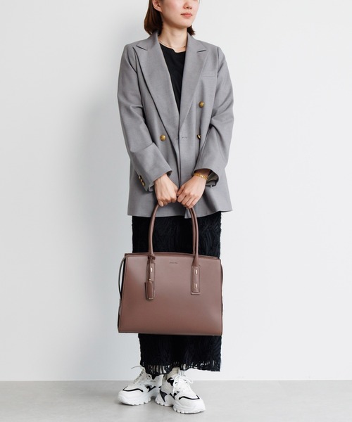Jewelna Rose(ジュエルナローズ)の「メルジュール トートバッグ 13.3インチPC収納 65602(トートバッグ・レディース・ブラウン/グレイッシュベージュ/ブラック・FREE)」の8枚目の写真