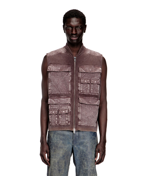 DIESEL 破格☆ベスト 中古・古着通販】DIESEL (ディーゼル) マルチジップダウンベスト
