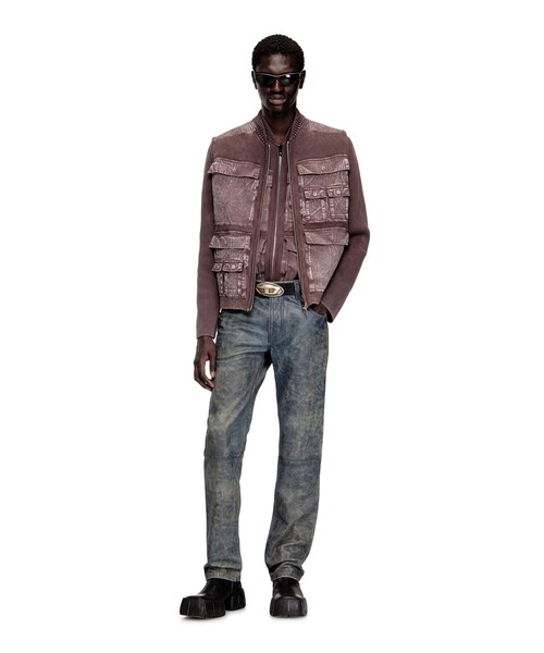 DIESEL(ディーゼル)の「メンズ ジップアップベスト K-GIULIUS(ベスト・メンズ・ブラウン系その他・MEDIUM/LARGE/SMALL)」の4枚目の写真