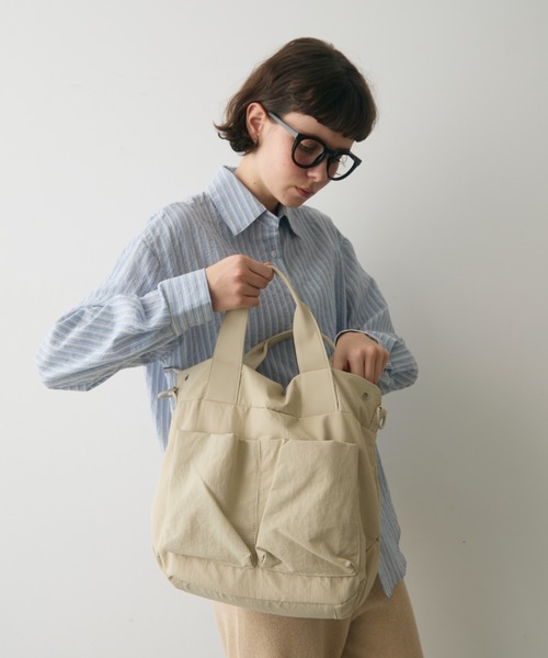 full/fill.（フルフィル）の「out pocket multi mini bag / アウトポケットマルチミニバッグ（ショルダーバッグ・レディース・ブラック/アイボリー・FREE）」の8枚目の写真