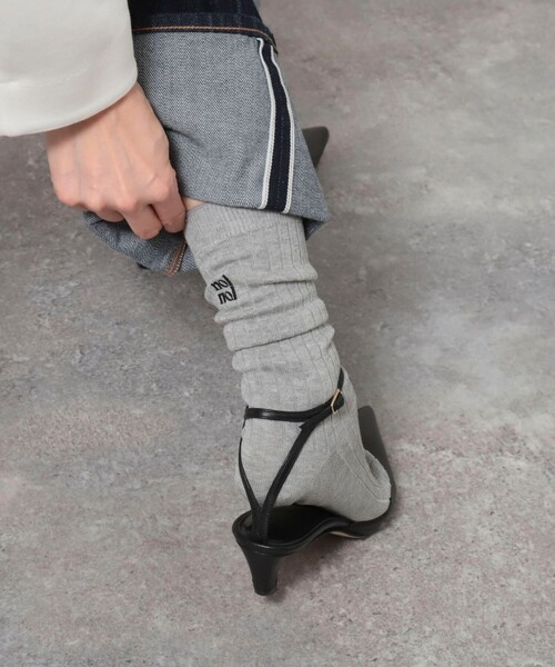 NOLLEY’S（ノーリーズ）の「【nolnol/ノルノル】リブソックス（ソックス/靴下・レディース・ネイビー/ホワイト/アッシュグレー/サックスブルー・FREE）」の2枚目の写真