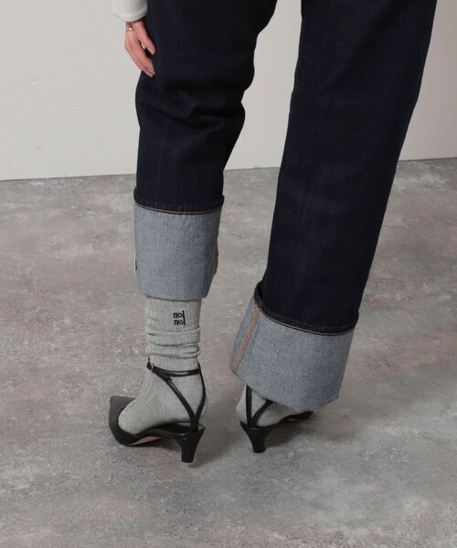 NOLLEY’S（ノーリーズ）の「【nolnol/ノルノル】リブソックス（ソックス/靴下・レディース・ネイビー/ホワイト/アッシュグレー/サックスブルー・FREE）」の5枚目の写真
