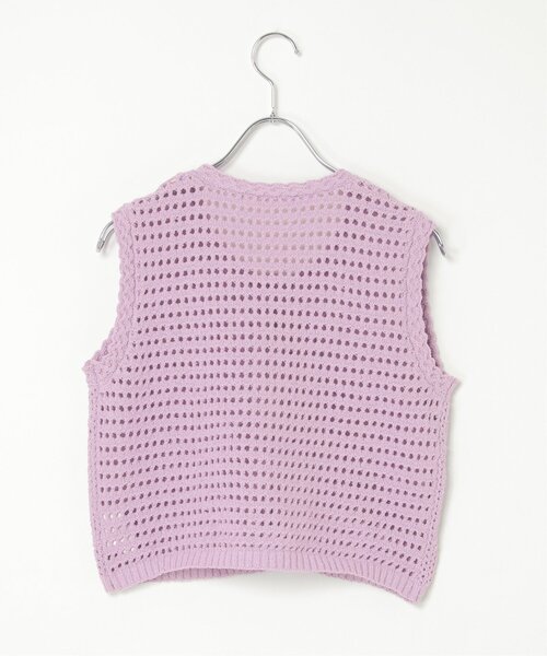 notch.（ノッチ）の「フラワー透かし編みベスト（ベスト・レディース・パープル/オフホワイト/グレー・M）」の5枚目の写真