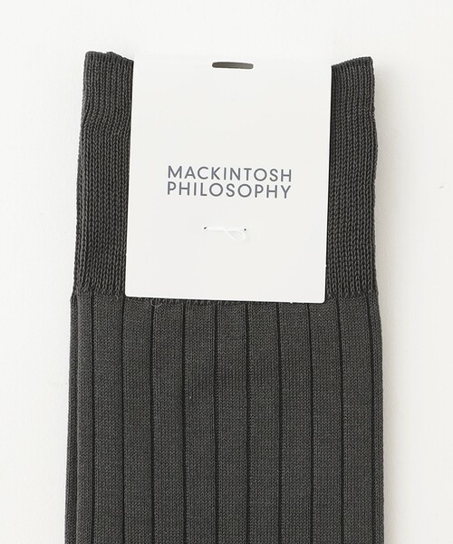 MACKINTOSH PHILOSOPHY(マッキントッシュ フィロソフィー)の「リブストライプ ビジネスソックス(ソックス/靴下・メンズ・ブラック/グレー系その他/ダークネイビー・FREE)」の4枚目の写真