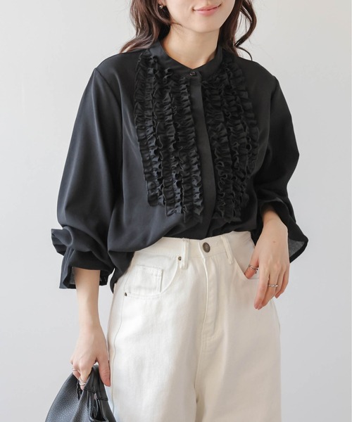 セール】胸元フリルブラウス（シャツ/ブラウス）｜AMELY（エミリー）の