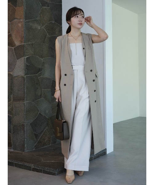 anuans（アニュアンス）の「レイヤードジレワンピース（ワンピース・レディース・ベージュ/ネイビー/グレー・MEDIUM/SMALL）」の3枚目の写真