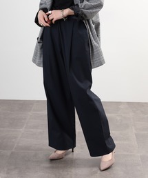 Abanicos 麻混ライトツイル ストレートパンツ