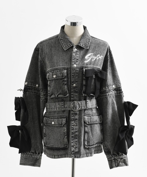 TRAVAS TOKYO(トラバス トウキョウ)の「TRAVAS TOKYO ×しゅがおコラボデニムJK/デニムジャケット(デニムジャケット・レディース・グレー・FREE)」の5枚目の写真