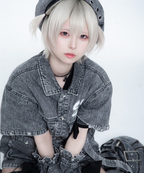 TRAVAS TOKYO(トラバス トウキョウ)の「TRAVAS TOKYO ×しゅがおコラボデニムJK/デニムジャケット(デニムジャケット・レディース・グレー・FREE)」の3枚目の写真