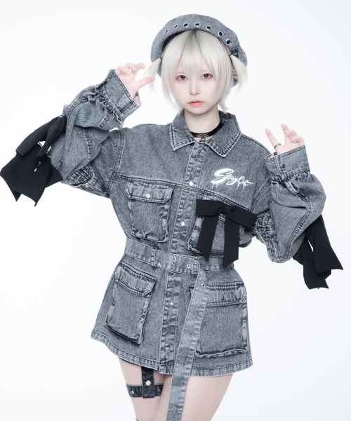 TRAVAS TOKYO(トラバス トウキョウ)の「TRAVAS TOKYO ×しゅがおコラボデニムJK/デニムジャケット(デニムジャケット・レディース・グレー・FREE)」の16枚目の写真