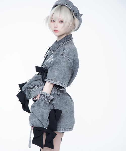 TRAVAS TOKYO(トラバス トウキョウ)の「TRAVAS TOKYO ×しゅがおコラボデニムJK/デニムジャケット(デニムジャケット・レディース・グレー・FREE)」の17枚目の写真