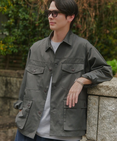 MAISON CLUB(メゾンクラブ)の「【MAISON CLUB】Hunting Jacket / ハンティングジャケット(ミリタリージャケット・メンズ・ベージュ/グレー/ブラック・L/M)」の3枚目の写真