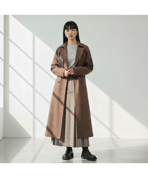 DIP IN CHOCOLATE(ディップインチョコレート)の「ボックスプリーツスカート【DIP IN CHOCOLAT】(スカート・レディース・グレー/チャコールグレー/カーキ・F)」の5枚目の写真