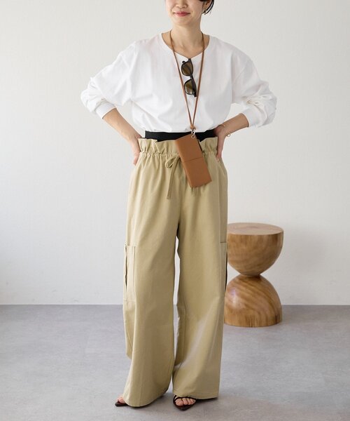 RIVE DROITE（リヴドロワ）の「【A・MONN(アモン)】ミリタリーWウエストカーゴパンツ（カーゴパンツ・レディース・ベージュ/カーキ・38/36）」の3枚目の写真