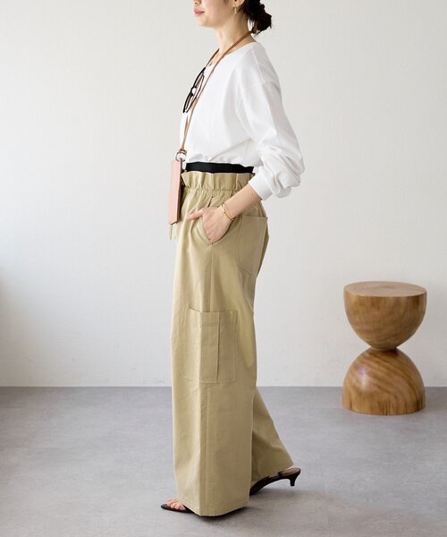 RIVE DROITE（リヴドロワ）の「【A・MONN(アモン)】ミリタリーWウエストカーゴパンツ（カーゴパンツ・レディース・ベージュ/カーキ・38/36）」の5枚目の写真