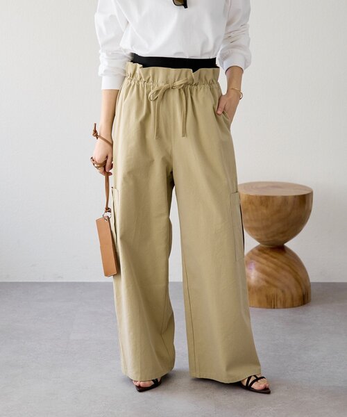 RIVE DROITE（リヴドロワ）の「【A・MONN(アモン)】ミリタリーWウエストカーゴパンツ（カーゴパンツ・レディース・ベージュ/カーキ・38/36）」の6枚目の写真