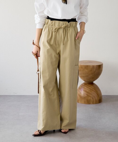 RIVE DROITE（リヴドロワ）の「【A・MONN(アモン)】ミリタリーWウエストカーゴパンツ（カーゴパンツ・レディース・ベージュ/カーキ・38/36）」の7枚目の写真
