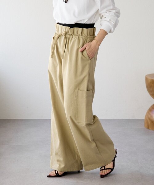 RIVE DROITE（リヴドロワ）の「【A・MONN(アモン)】ミリタリーWウエストカーゴパンツ（カーゴパンツ・レディース・ベージュ/カーキ・38/36）」の8枚目の写真