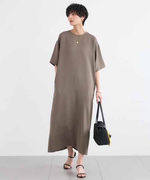 BARNYARDSTORM（バンヤードストーム）の「BARNYARDSTORM / ハーフスリーブストレッチワンピース【接触冷感・吸水速乾】（ワンピース・レディース・ネイビー/カーキ・FREE）」の3枚目の写真