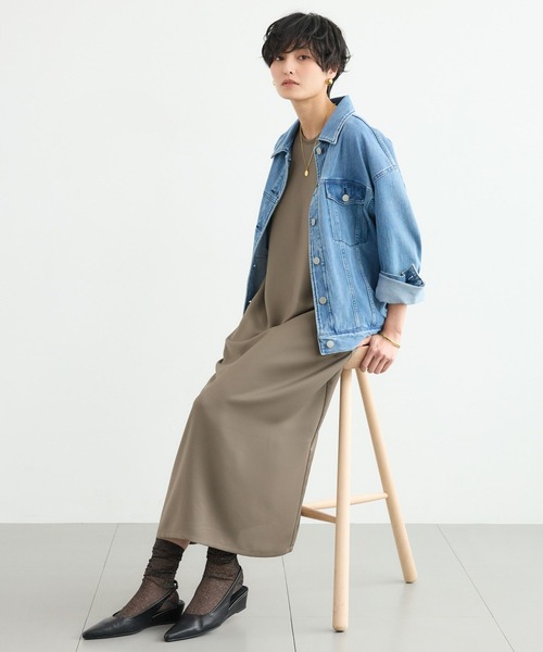 BARNYARDSTORM（バンヤードストーム）の「BARNYARDSTORM / ハーフスリーブストレッチワンピース【接触冷感・吸水速乾】（ワンピース・レディース・ネイビー/カーキ・FREE）」の6枚目の写真