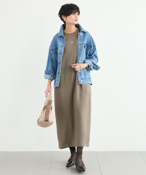 BARNYARDSTORM（バンヤードストーム）の「BARNYARDSTORM / ハーフスリーブストレッチワンピース【接触冷感・吸水速乾】（ワンピース・レディース・ネイビー/カーキ・FREE）」の7枚目の写真