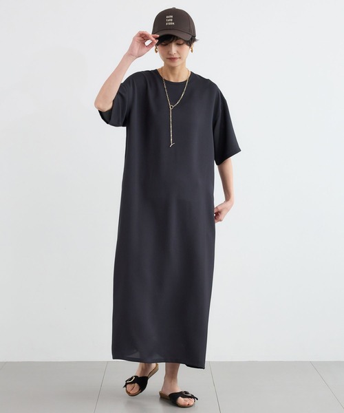 BARNYARDSTORM（バンヤードストーム）の「BARNYARDSTORM / ハーフスリーブストレッチワンピース【接触冷感・吸水速乾】（ワンピース・レディース・ネイビー/カーキ・FREE）」の9枚目の写真